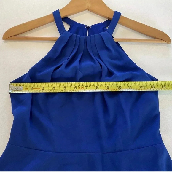 Blue chiffon fit and flare Express dress size 2 in Excellent pre owned condition - Picture 10 of 11